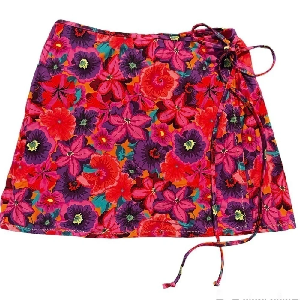 REINA OLGA Pink Behati Cover-Up Skirt Size Various Color Pink Flowers MSRP $159‎